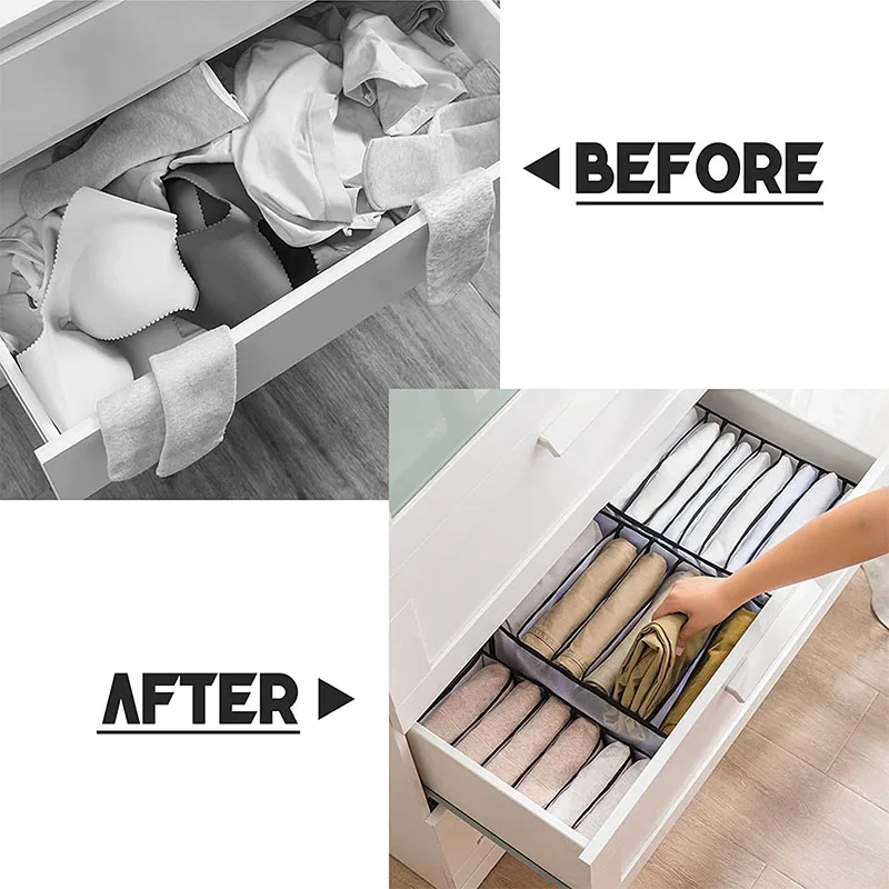 Clothes Organizers Jeans Mesh Storage Box Wardrobe Clothes Organizer Washable Closet Organizers for Drawers