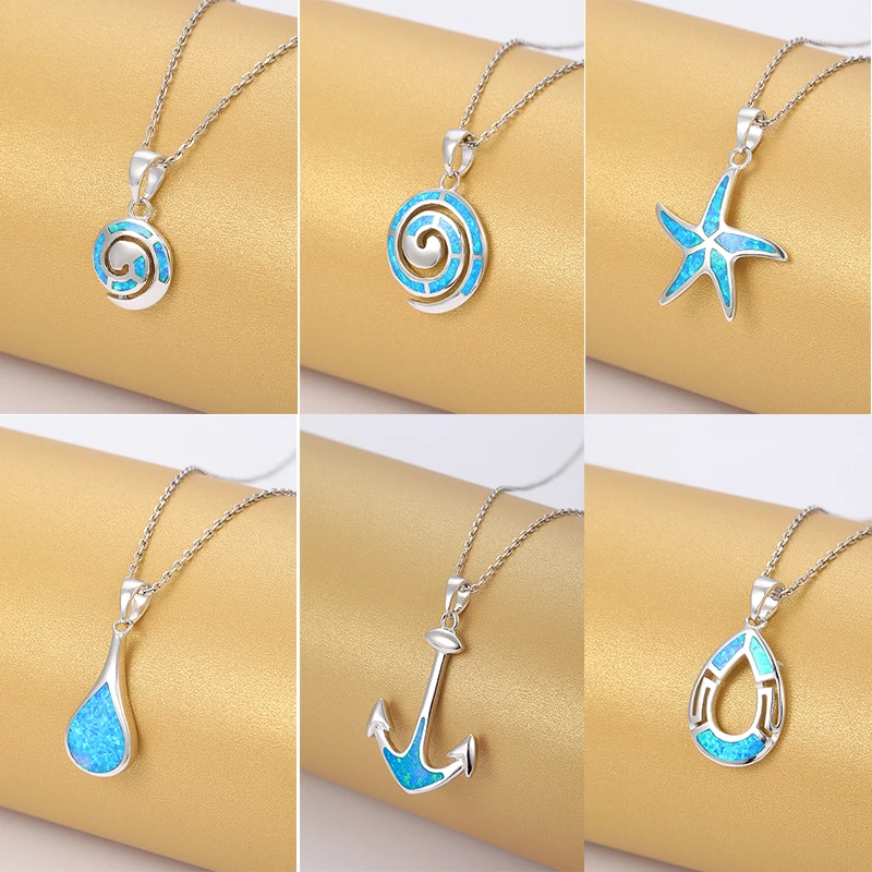 XYOP оптовая продажа, индивидуальные геометрические ювелирные изделия из стерлингового серебра 925 пробы, кулон с синтетическим опалом, ожерелье, драгоценные женские ювелирные изделия