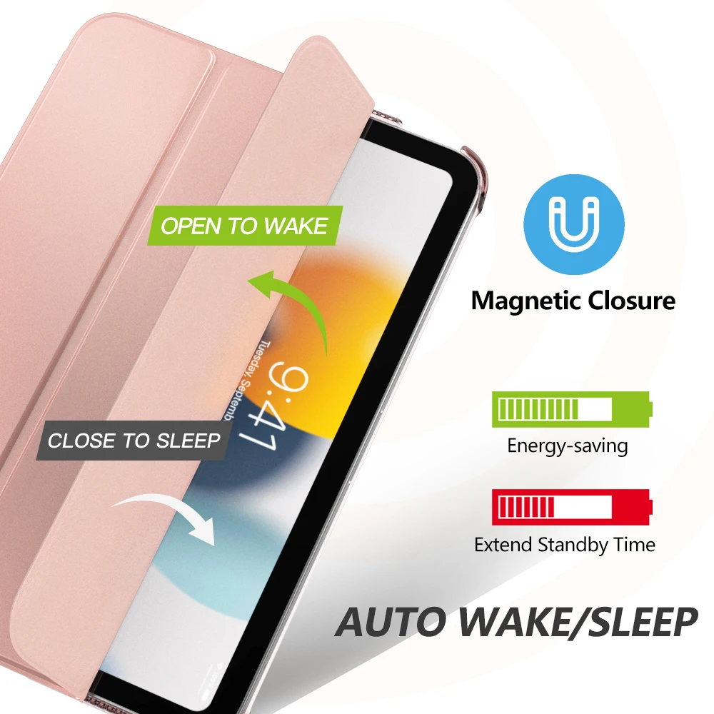 MoKo Slim Lightweight Hard Clear Back Shell Stand Cover Case Fit New iPad Mini 6 2021 (6th Generation, 8.3-inch)