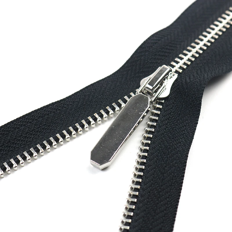 #3 #5 #7 #8 #10 Gold Silver Rose Gold Brass Copper Metal Teeth Custom Metal logo Zipper for Bag Leather Jacket Coat