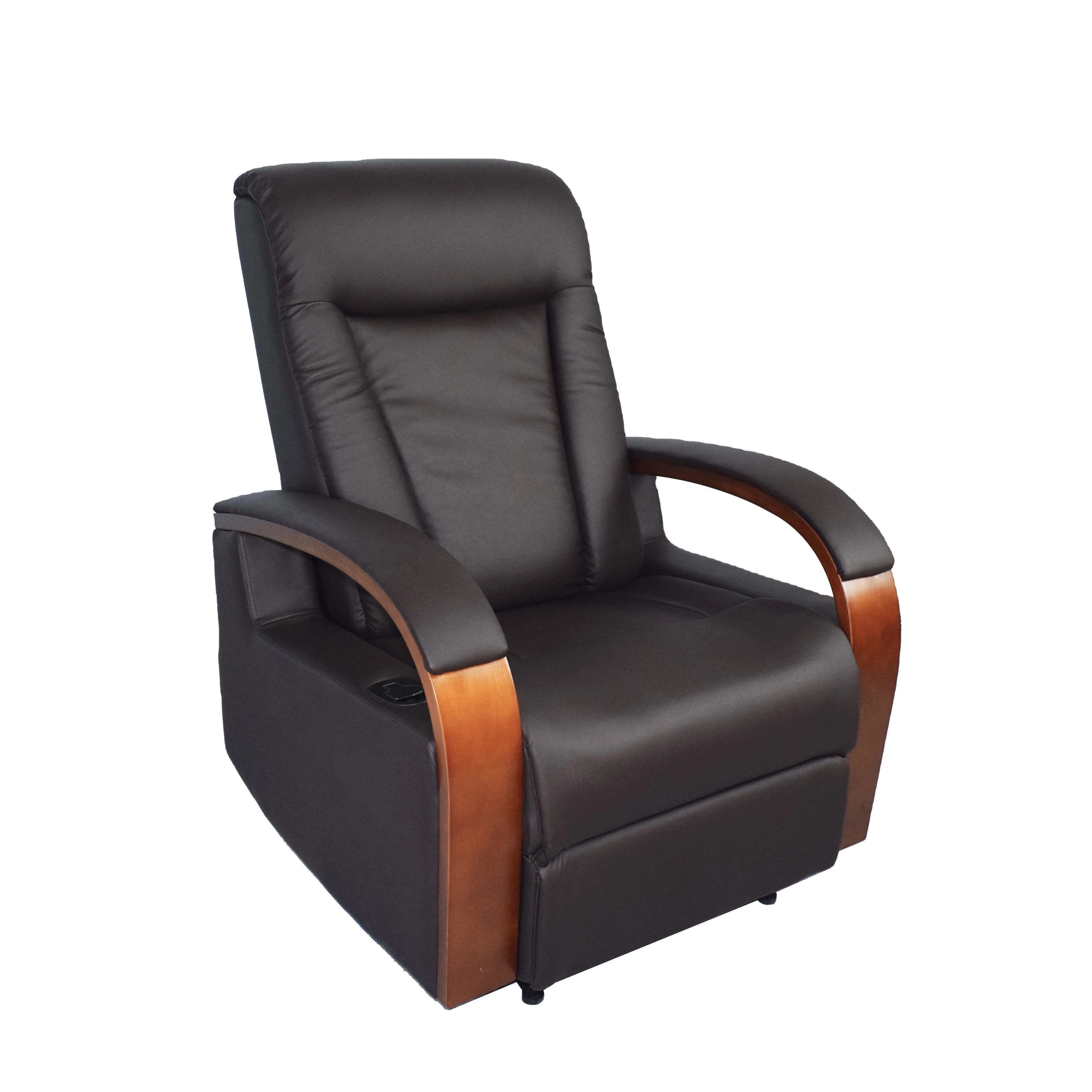 Geeksofa  Home Theater Adjustable Comfortable Relaxing Leather Sofa With Rotating Manual American Recliner for the Elderly