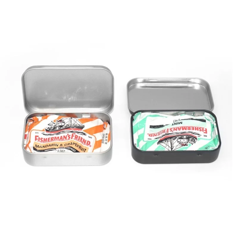 Wholesale 3 Colored Card Candy Small Tool Storage Small Hinged Metal Tin Box