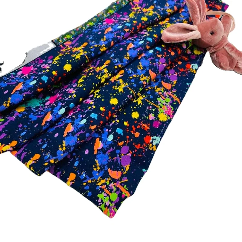 Customized digital printing knitted cotton jersey fabric women dress fabric