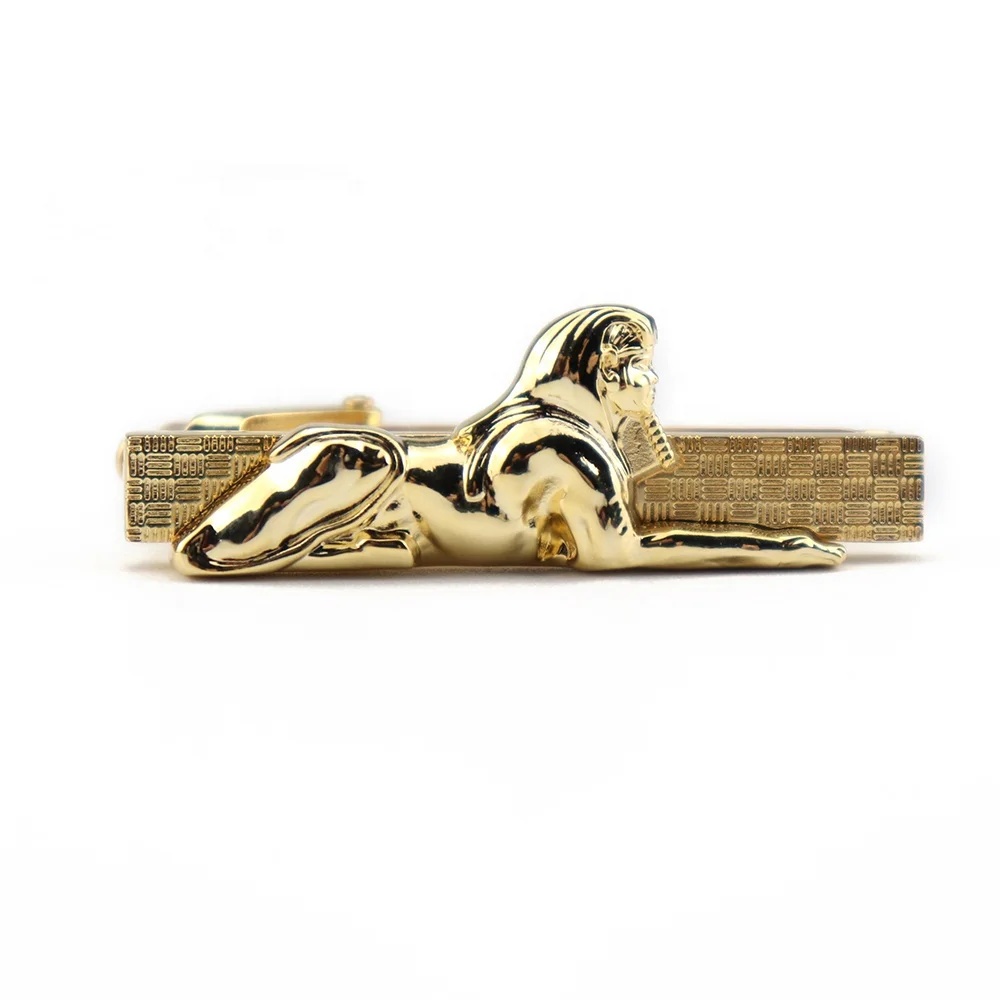 Горячая продажа индивидуальный логотип бренда Альфа Египет Сфинкс Золотой Бизнес Мужской зажим для галстука