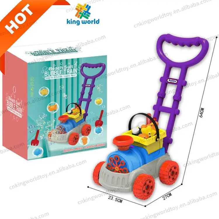 Wholesale Children Kids Bubble Maker Machine Outdoor Automatic Blowing Toy Bubbles Machine Hand Pulled Lawn Mower Bubble Train