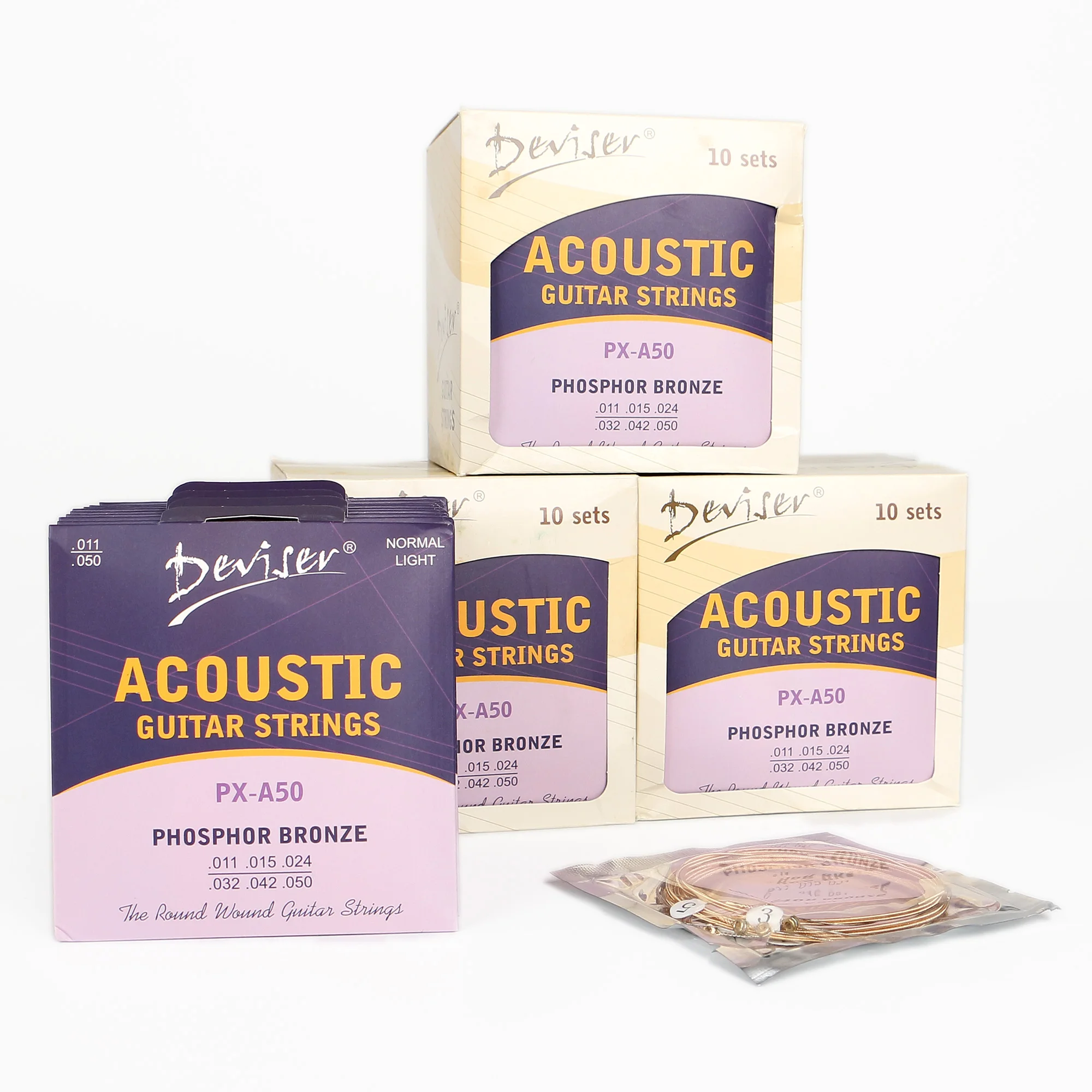 Аксессуары для гитар OEM, латунные Струны для акустических гитар с упаковочной коробкой