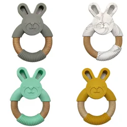 New Arrival Wholesale  Free Baby Chew  Diy Food Grade Silicone Baby Bunny Silicone Teether Set