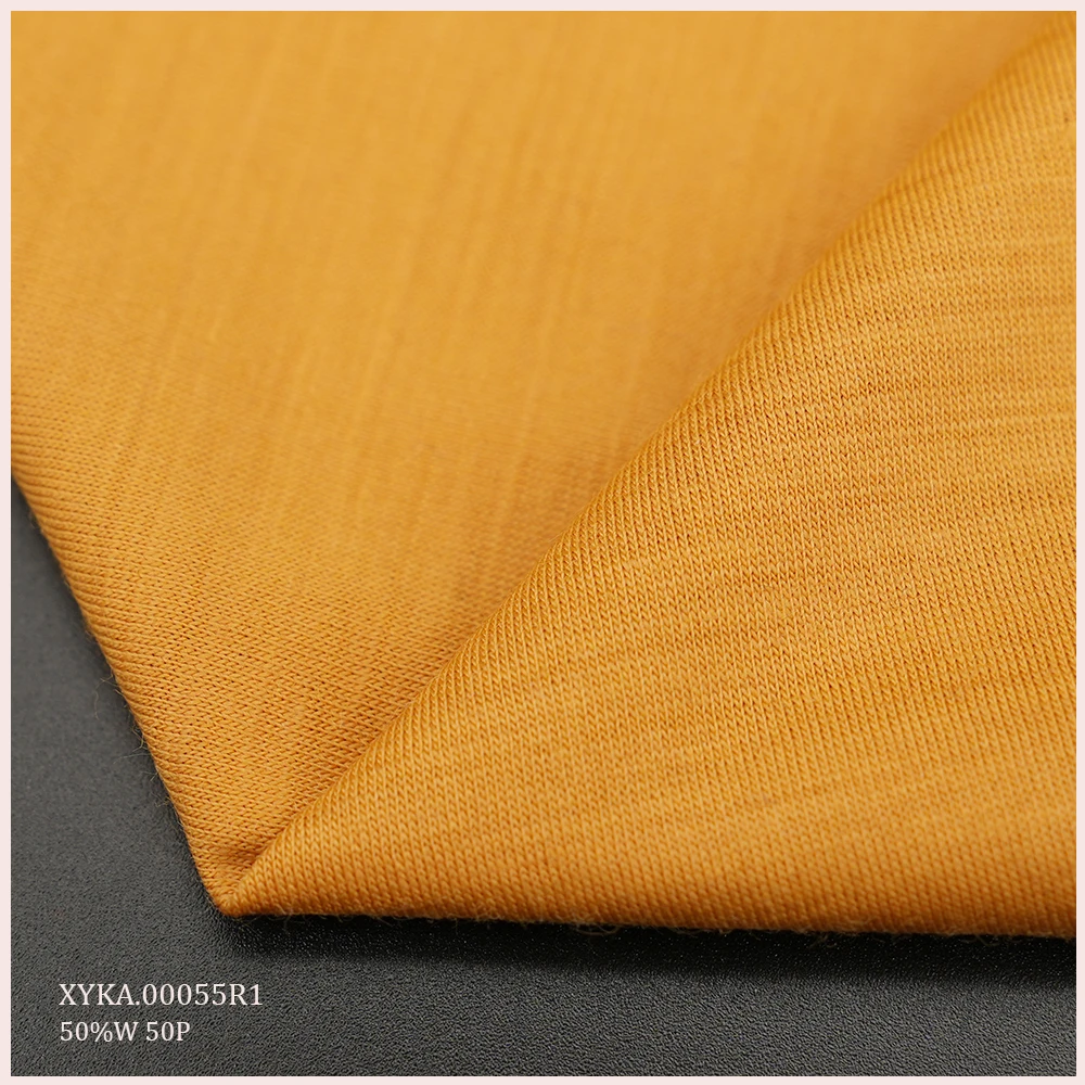 Natural Stretch Merino Wool Polyester Blended Knit Fabric For Sport Wear Sportswear T-Shirt Fabric