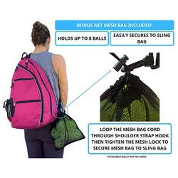 Large Sporting Gear Sling Pickleball Bag Tennis Backpack With Water Bottle Holder