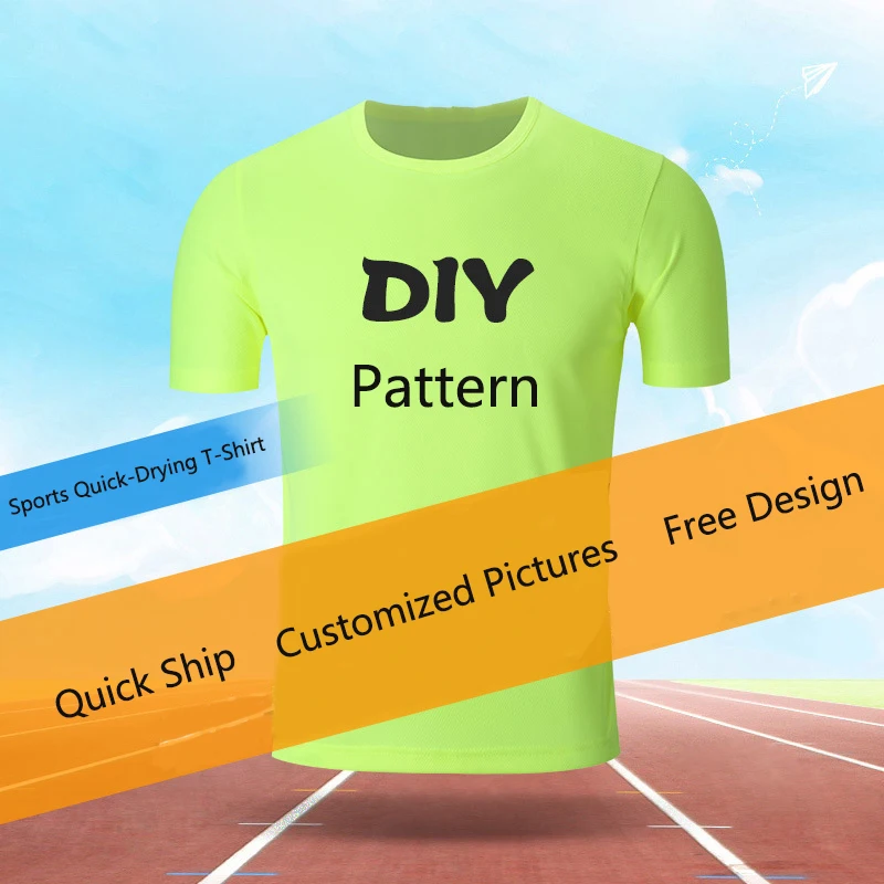Custom Round Neck Quick-Dry Digital Printing Advertise Shirt Marathon Running Sports Blank 100 Polyester Shirts For Sublimation