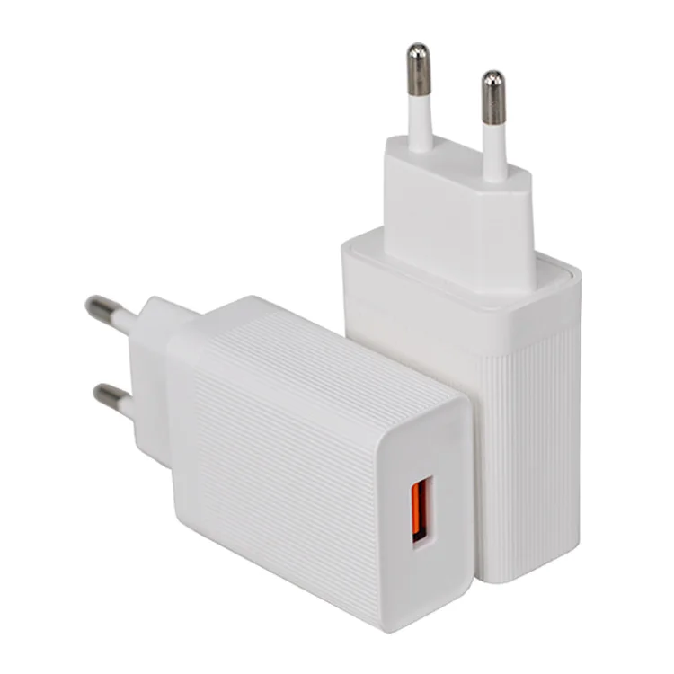 White 5V 3A Quick Charge 3.0 eu plug 18w travel charger with qc3.0 chargers mobile phone