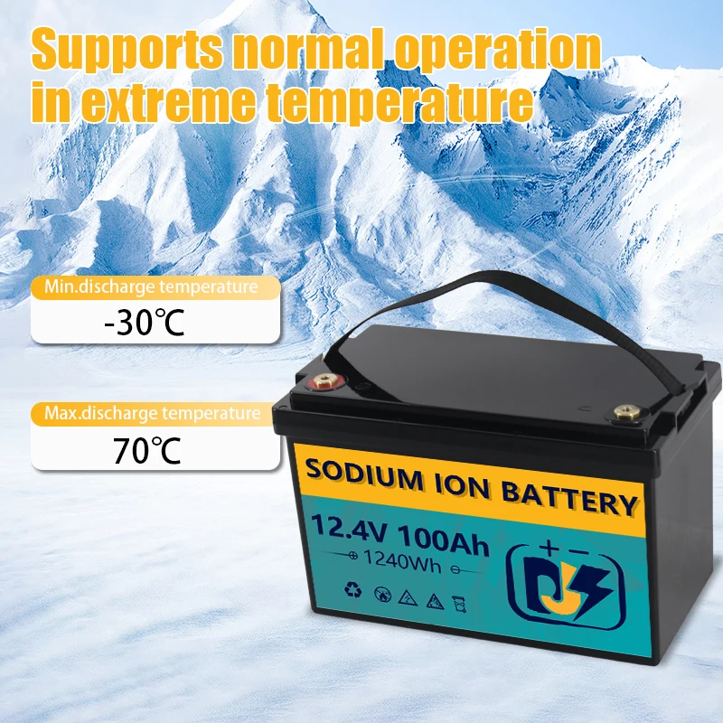 12V 100Ah High Quality Sodium Ion Deep Cycle Batteries Pack with Smart BMS for Solar RV Marine Camper Van