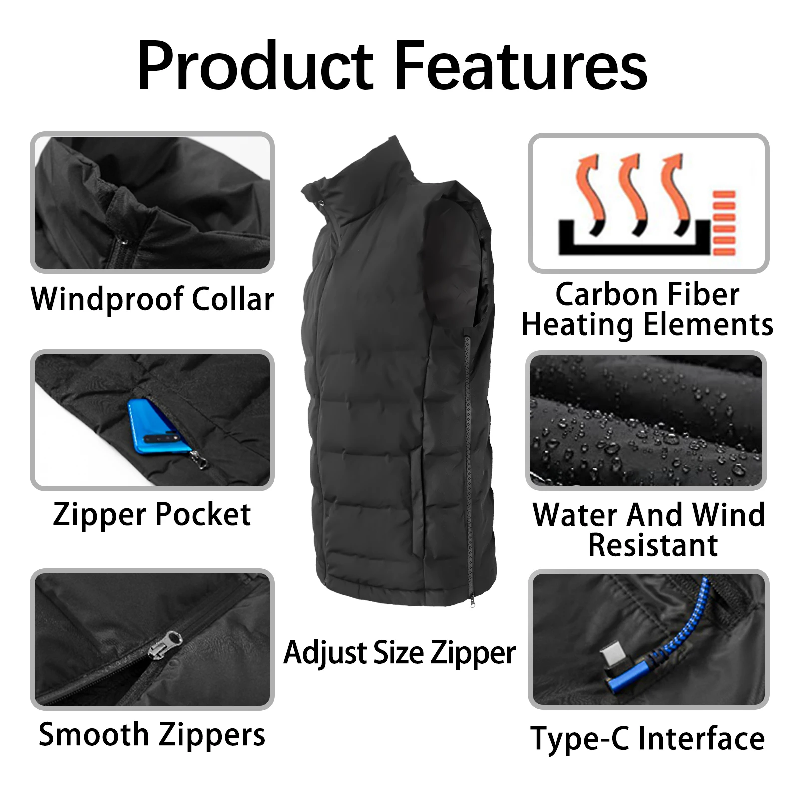 Wholesale Fast Dispatch Heated Vest Battery rechargeable heated hunting vest for men and women