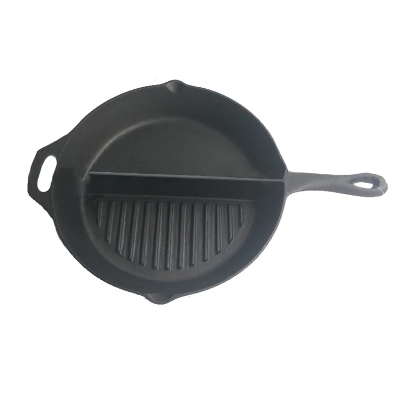 Cooks Professional Preseasoned Multi Section Divided Frying Pan All In One Pan Flat Cooking