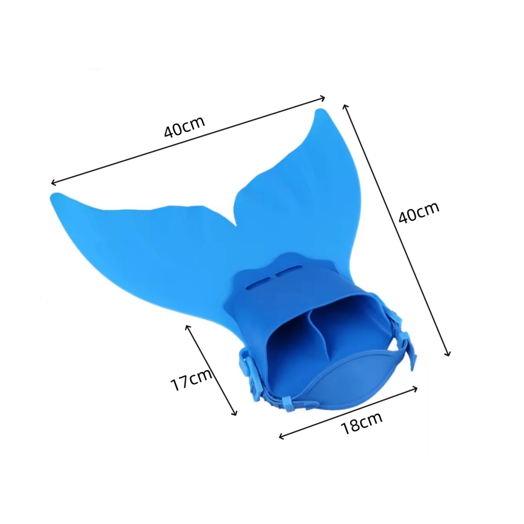 Blue Color Adjustable Mermaid Swim Fin for Swimming Training Girl Boys Kids Children