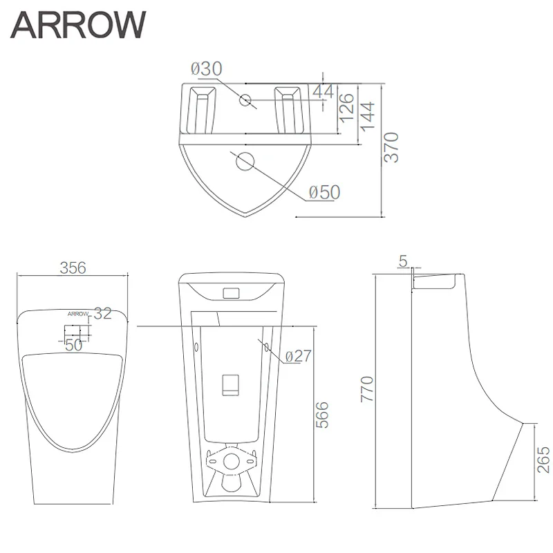 Urinal Flush Sensor Modern Ceramic Sanitary Ware Bathroom Floorstanding Urinals Toilet For Men