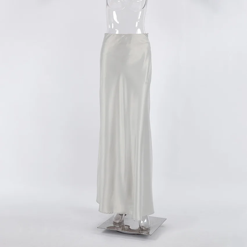 High Quality Custom Silky Skirt Long A Line Casual Drape Soft Skirts For Women Outfit Satin Womens Skirts