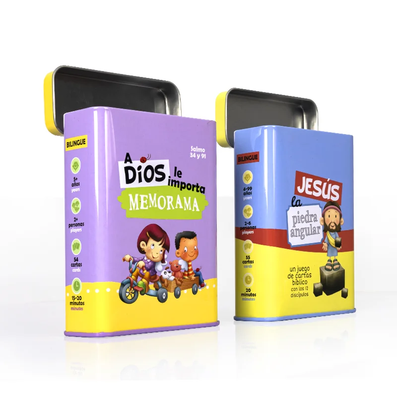 Factory Metal Packaging Custom Poker Cards Tin Box For Playing Cards With Children Small Rectangular Tin Can With Hinge Lids