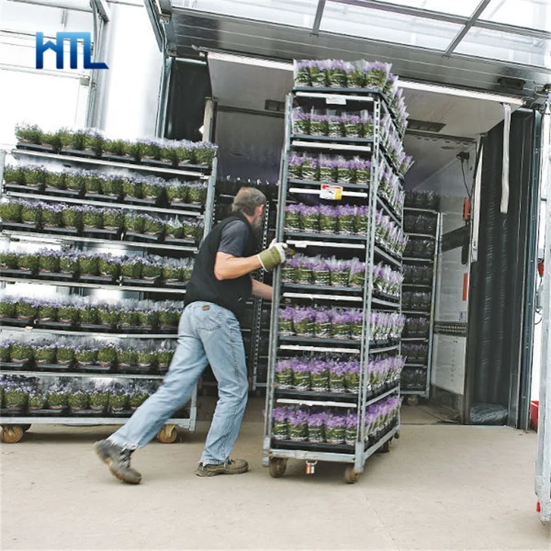 Metal galvanized garden center danish flower greenhouse transport cc container