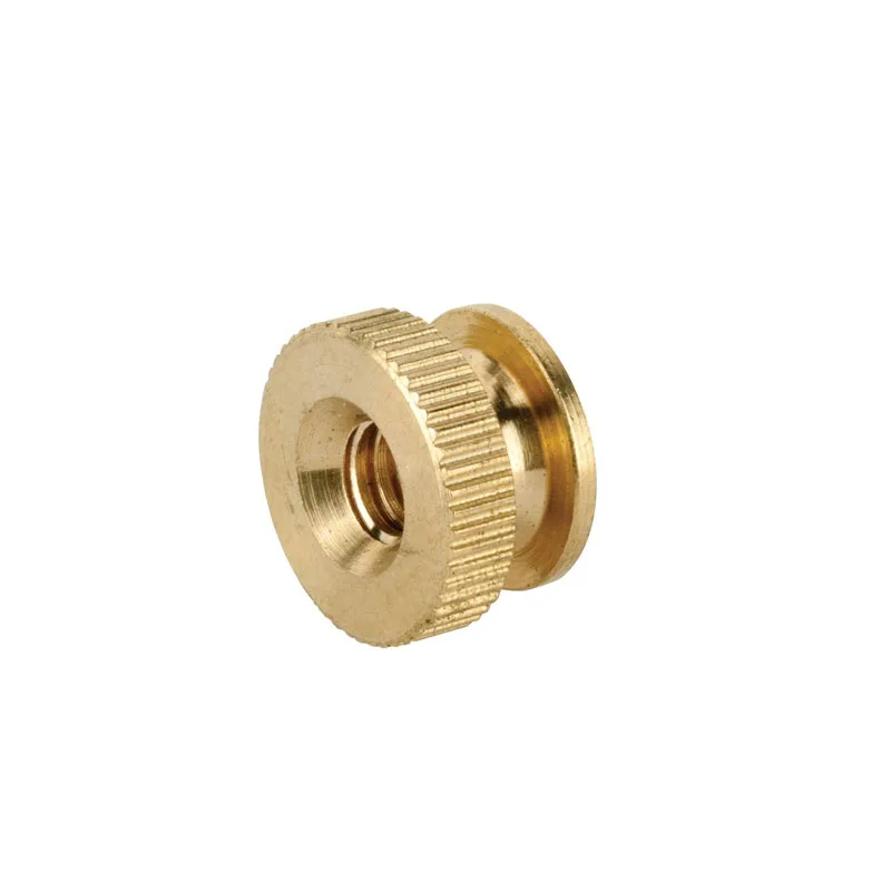 OEM CNC Machining Brass Gold Pleated Concentric Control Knurled Knobs
