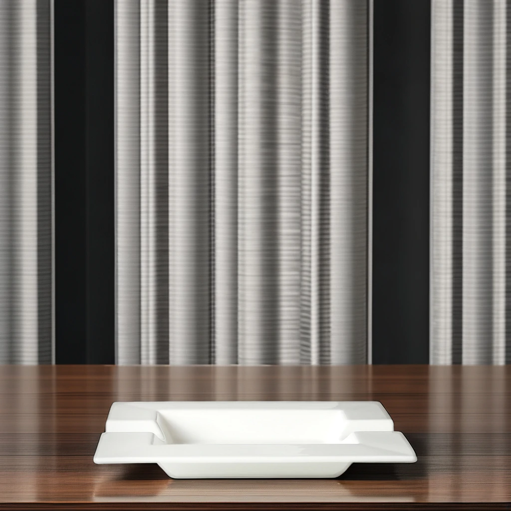 Luxury White Bone china Cigar Ashtray Custom Logo Ceramic Cigarette Ashtray