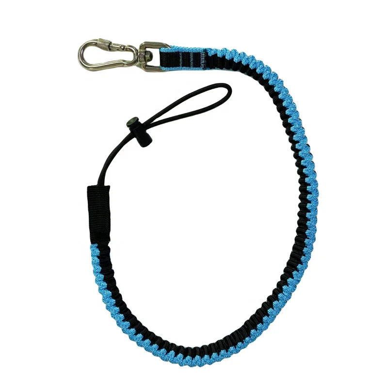 X-C-PIN High quality 5kg retractable toggle type bungee tool lanyard tool tether rope with 360 aluminum carabiner