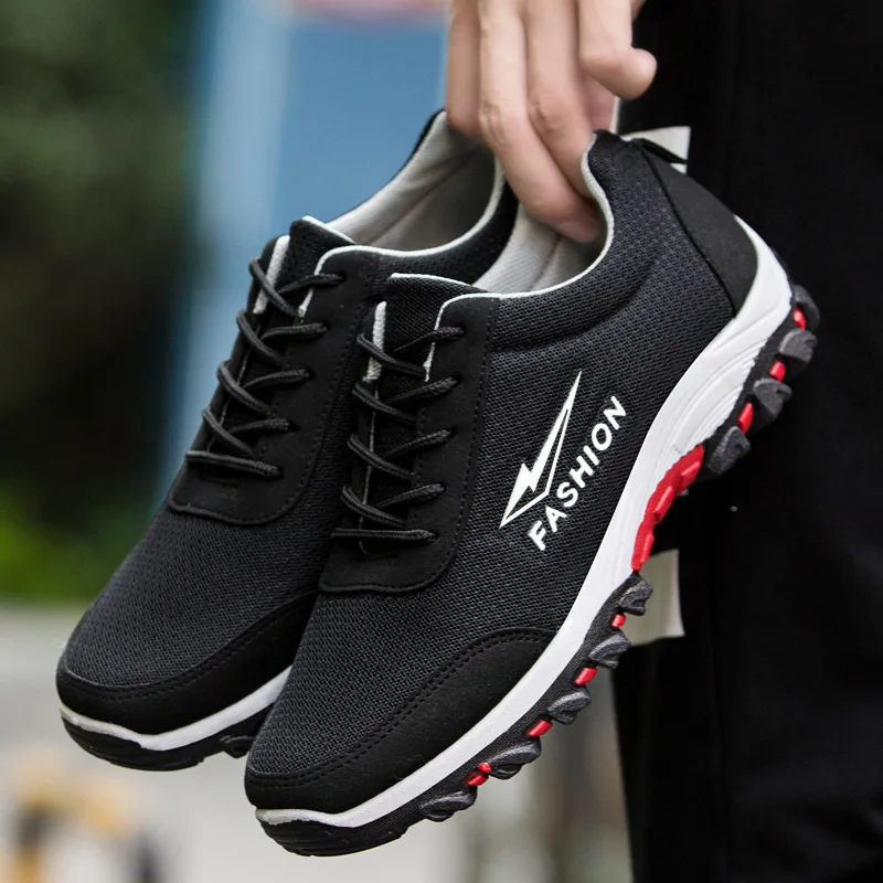 New Style Best Breathable School Sports Shoes Men Athletic Hiking Running Casual Sports Shoe Full Black