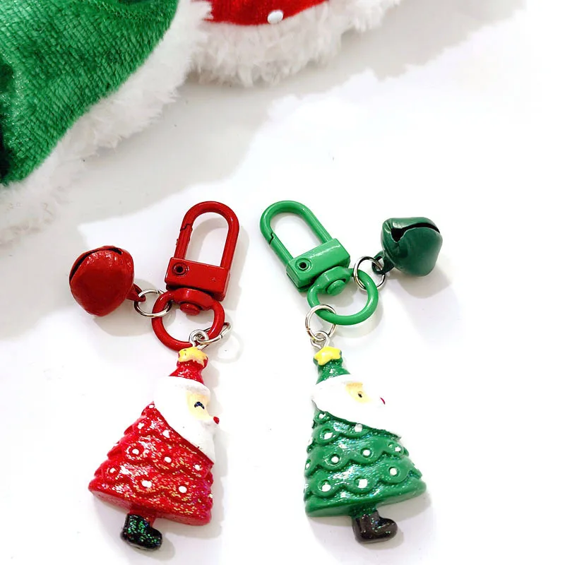 christmas santa iphone accessories strings of glass beads christmas 3d keychain christmas tree pendants