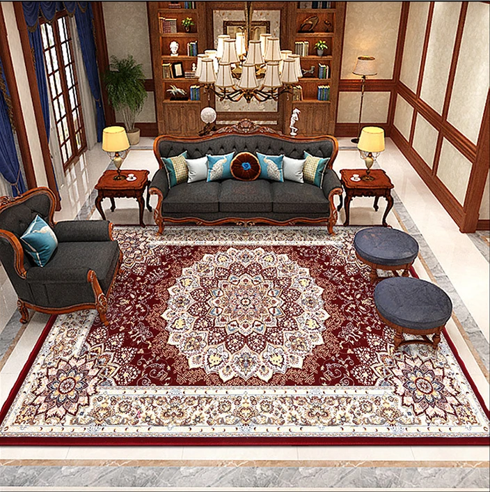 
 Персидские шифрованные утолщенные индийские шелковые ворсистые коврики ручной работы для дома  