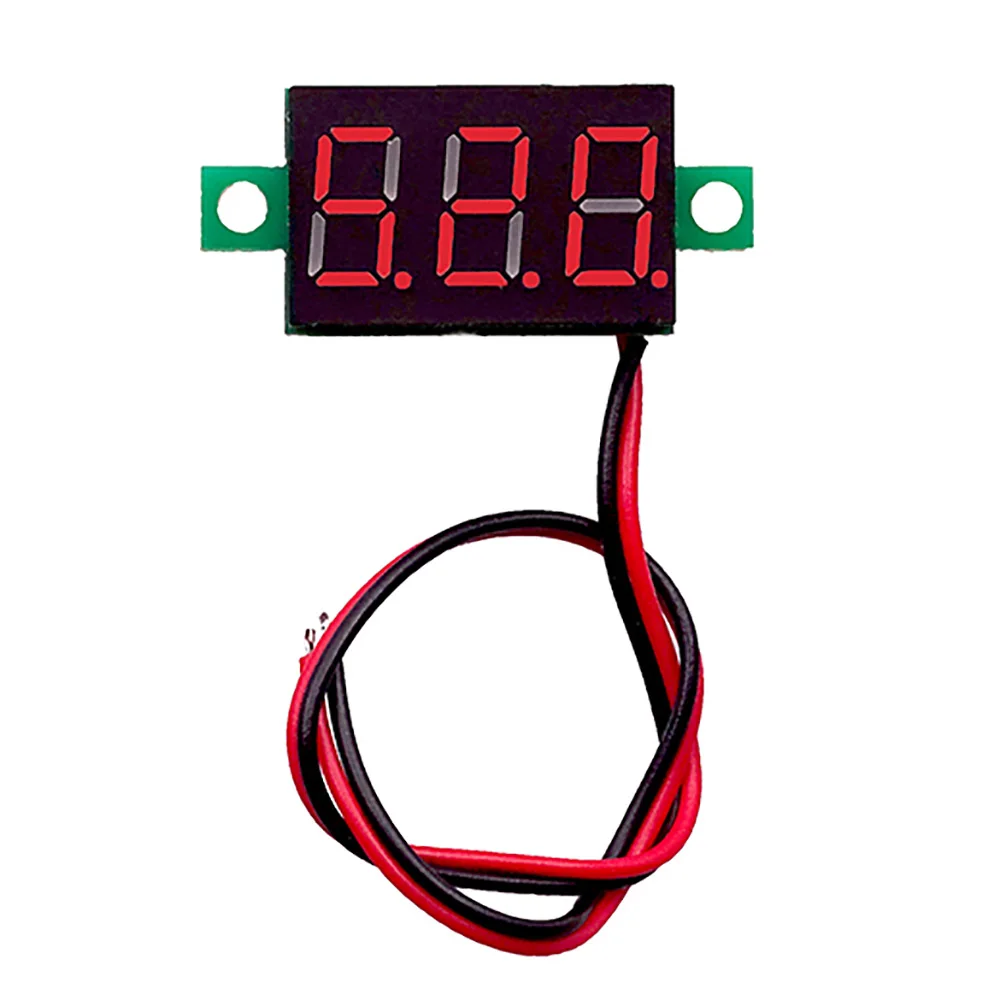 0.36 Inc 2 Wire 0.36' DC 4.5-30v 3 Display Voltmeter Mini LED Digital Voltage Meter Instrument Red/Blue/Green digital voltmeter