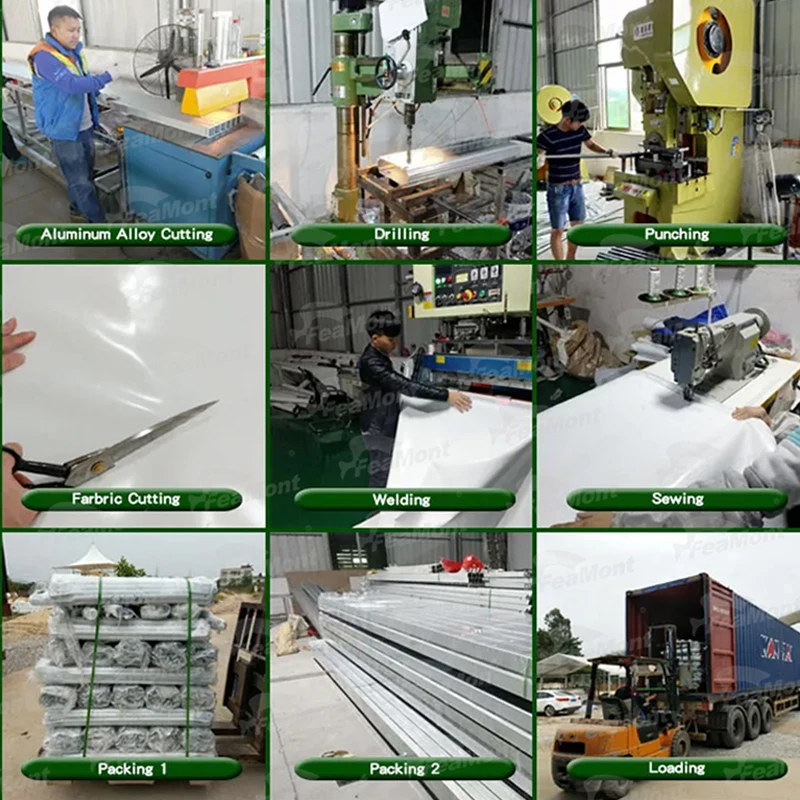 FEAMONT 12x20m Aluminium Exhibition Tents PVC Warehouse Aircraft Hangar for Helicopter Storage for Trade Shows