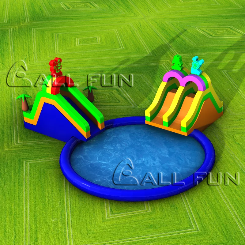 Adults Kids Water Amusement Park Inflatable Water Slide with Single Lane from China