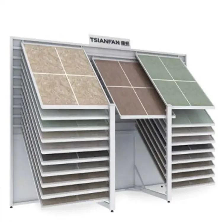 New style parquet Solid wood composite floor tile display racks wooden timber floor frame marble wood flooring display rack