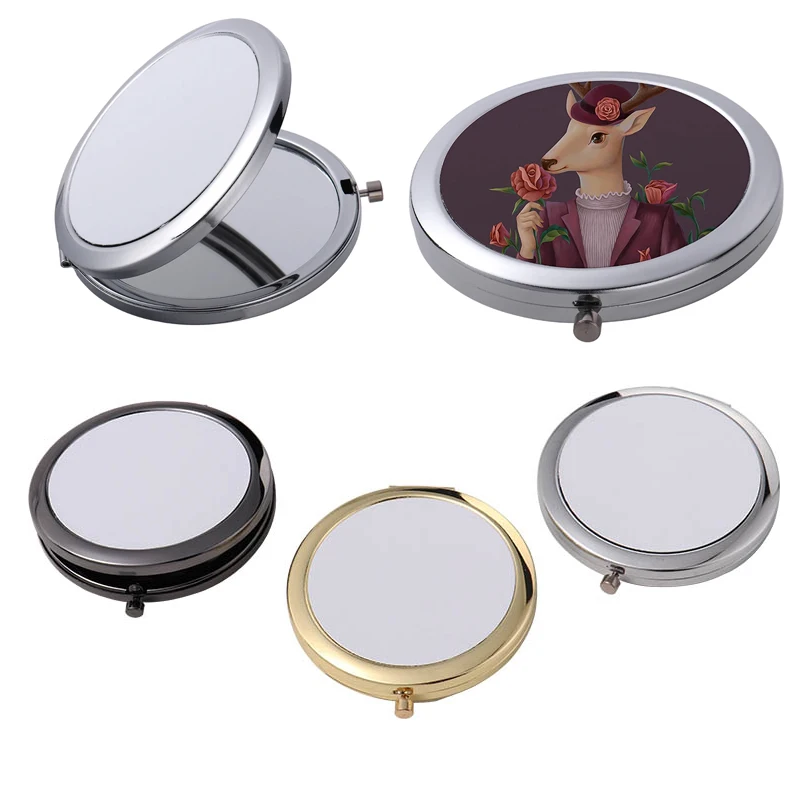 Custom Mirror Cosmetic Pocket Mirror for Makeup Tool Sublimation Metal  Compact Mirror