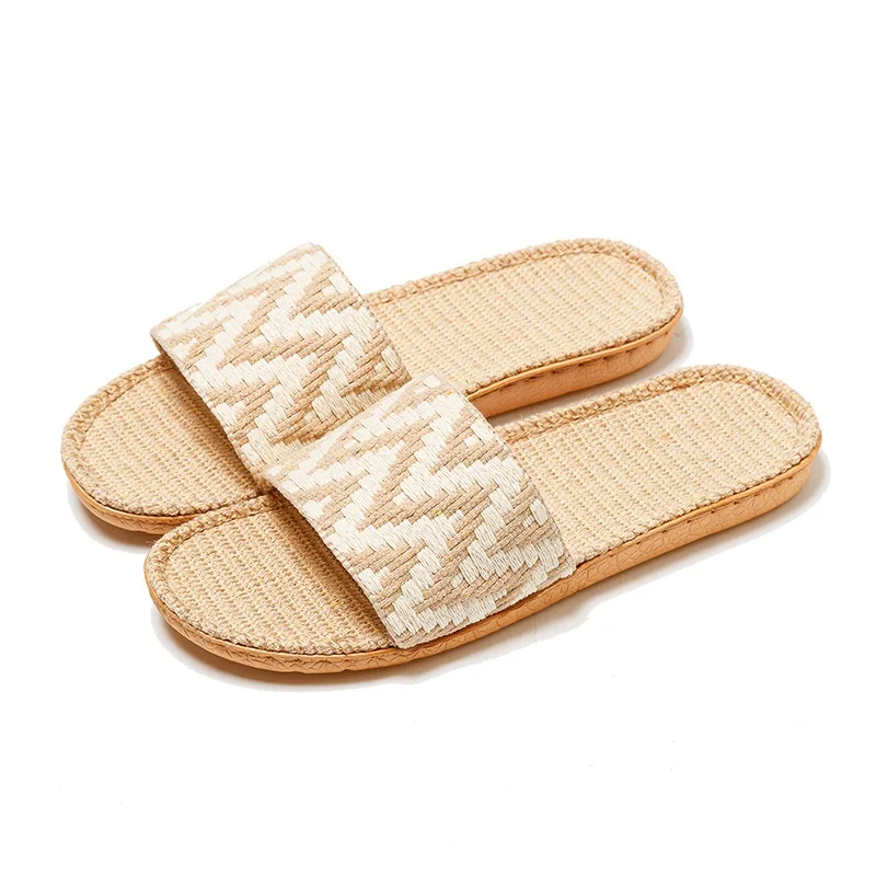 Wholesale slippers summer cotton linen home non-slip summer sandals and slippers for women and men linen slippers zapatillas
