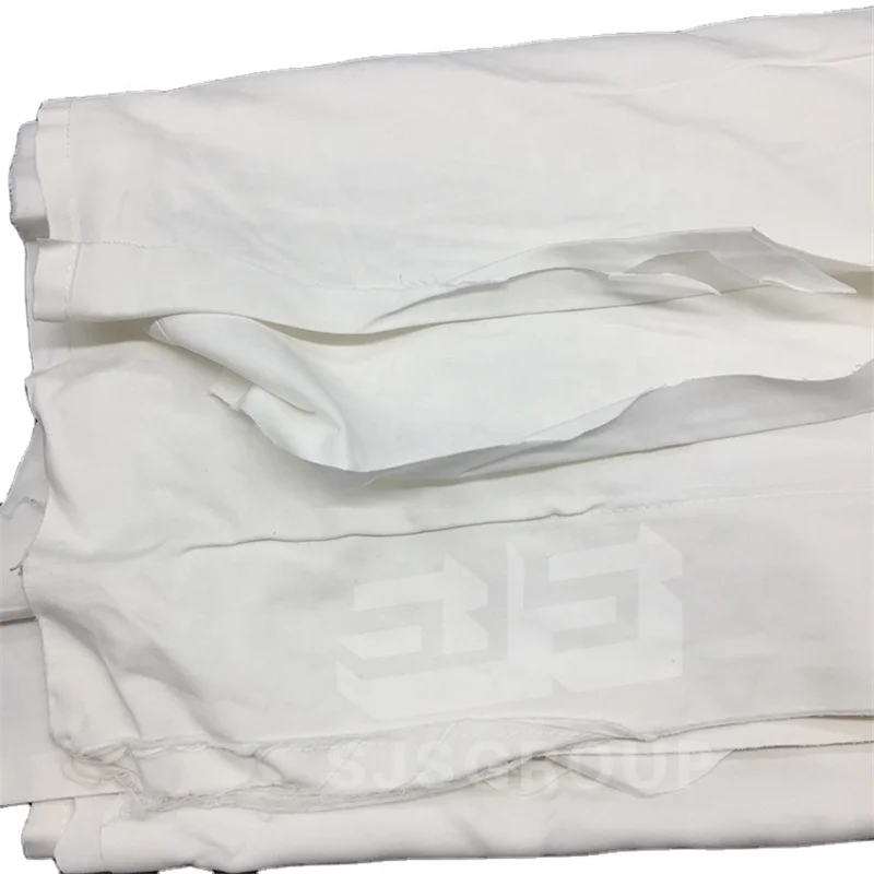 Grade A 10Kg 20kg 25kg Industrial cleaning rags oil absorbent cloth scraps white t shirt cotton rags bag of white rags