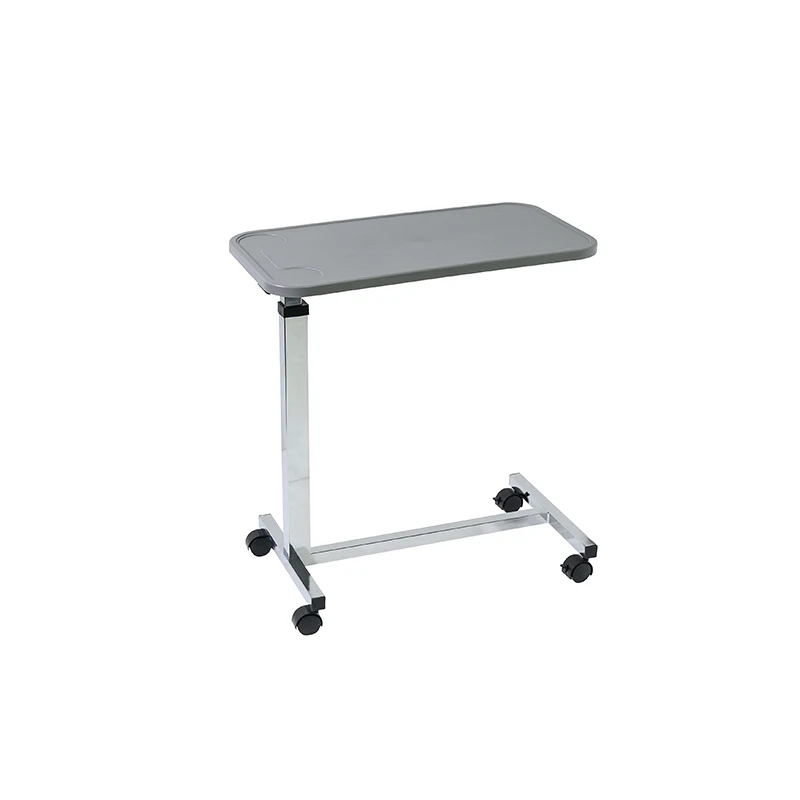 Cheapest Price Durable Hospital ABS Overbed Table Medical Height Adjustable Dining Table With Wheel