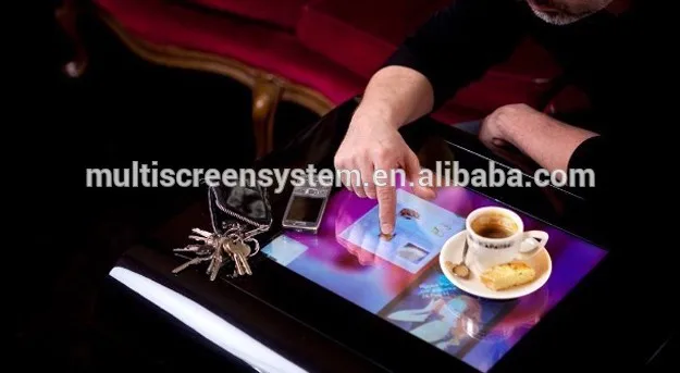 EKAA 21.5 inch coffee shop or restaurant touch interactive smart table with multitouch and waterproof table