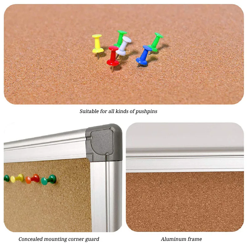 Support Customized Size Simple Assembly Pin Cork Board Sheets Bulletin Board
