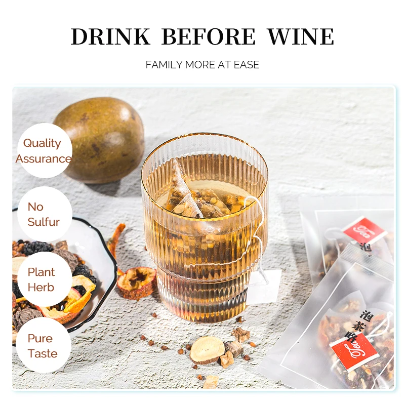 the root of kudzu vine Semen Hoveniae tea bagged Sober up flavor tea boxed herbal tea selected OEM sweet