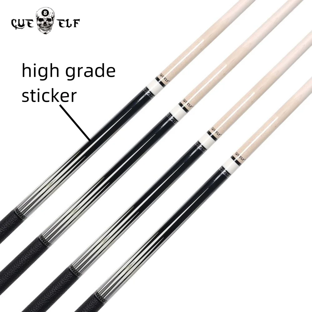 CUEELF Billiard Cue Stick Pool Firm Real Leather Warp 1/2 Hard Maple Wood Shaft 12.5mm Tip Size Radial Joint 58 Inches