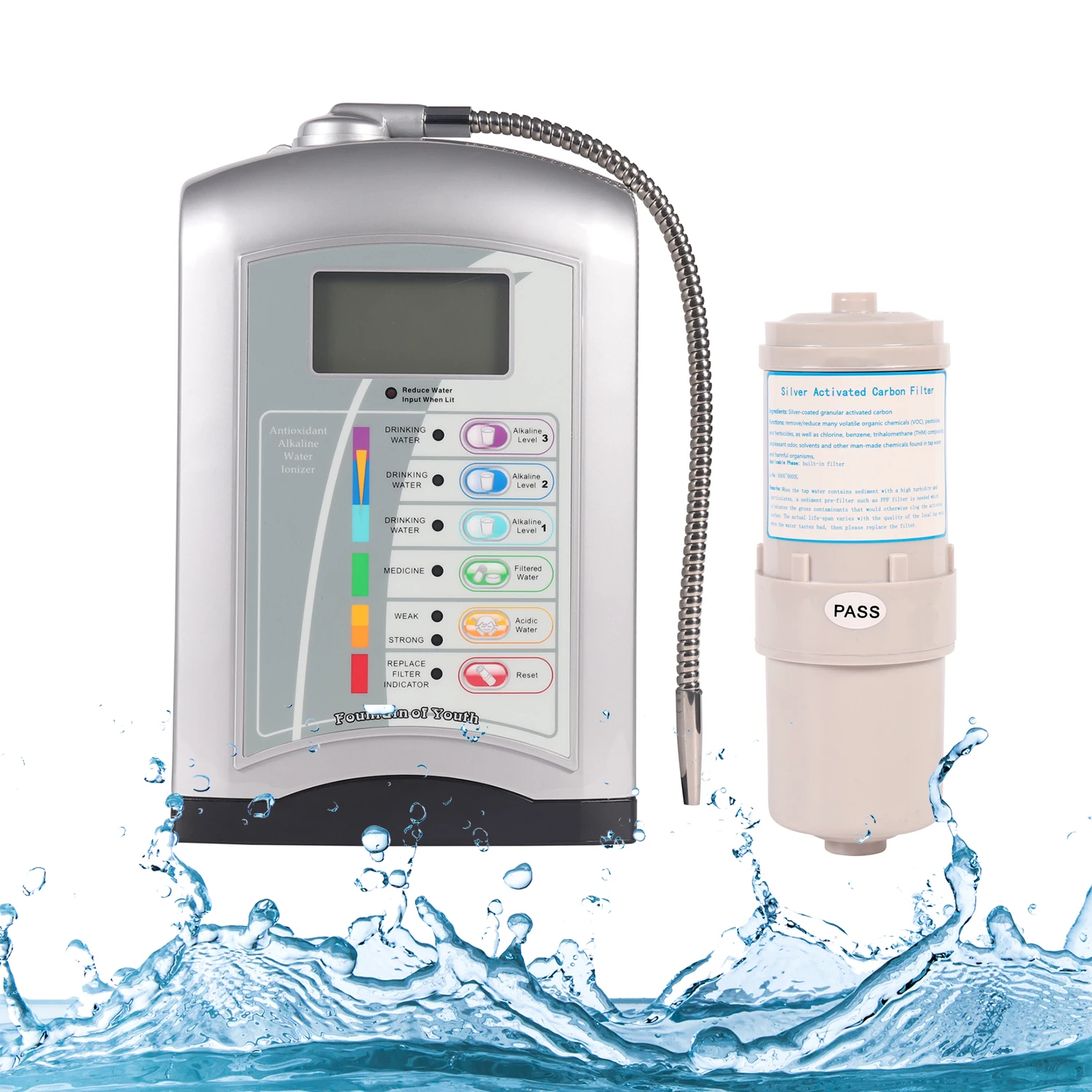 Terveellisen juomaveden annostelija Alkaline Water Ionizer PH ionisoitu vesi ionisoitu
