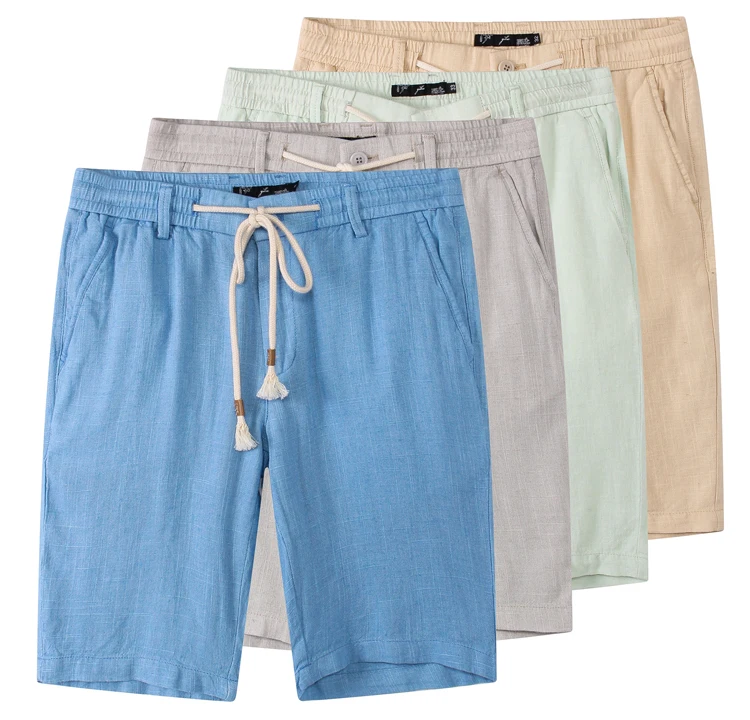 2021 Summer Linen mens shorts bright color Pink shorts for Man