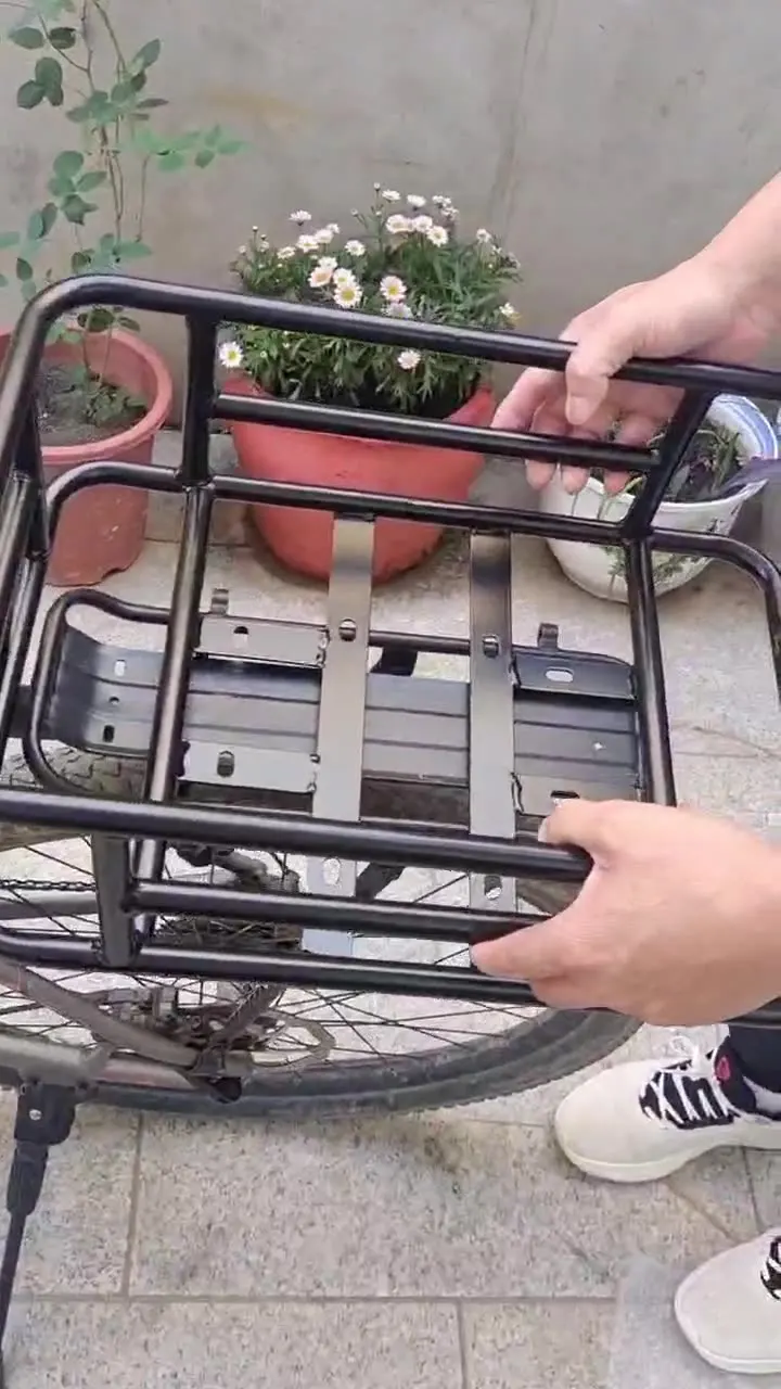 New E-BIKE Large capacity rear basket Thickened metal basket Bicycle Accessories for MTB