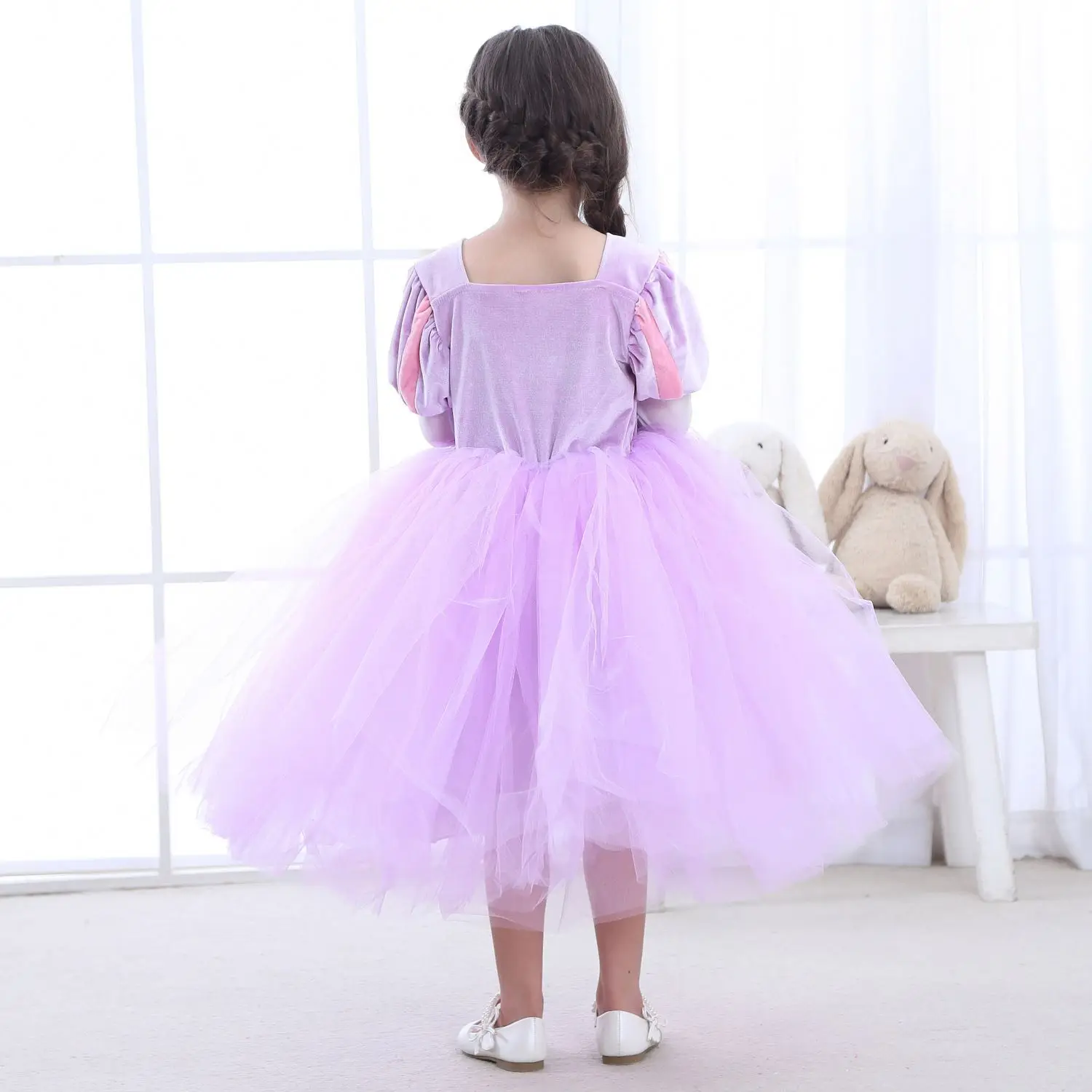 Q187 European Style Girls Costume Princess Halloween Party Wear Rapunzel Fancy Dresses For