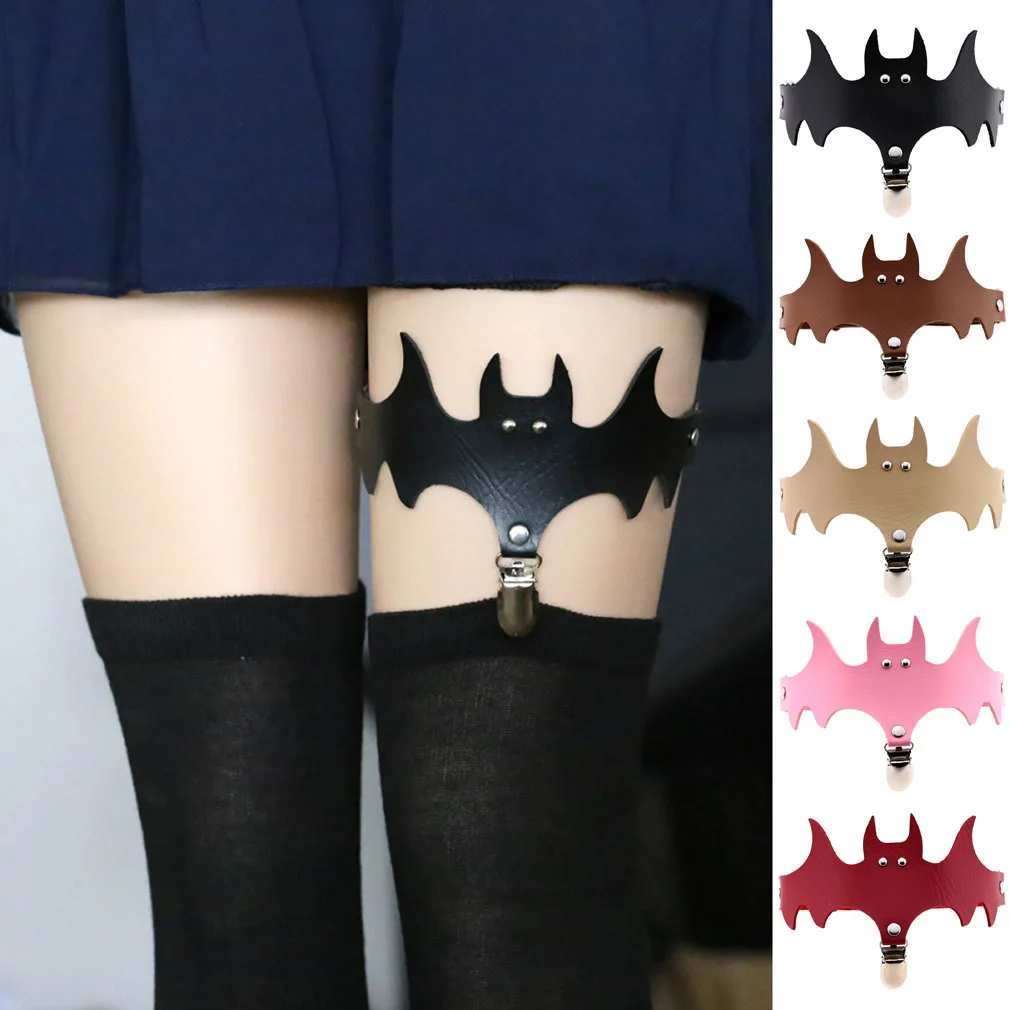Genya Original character exaggerated Halloween Christmas leg decorations bat wings leather garter socks clip leg ring