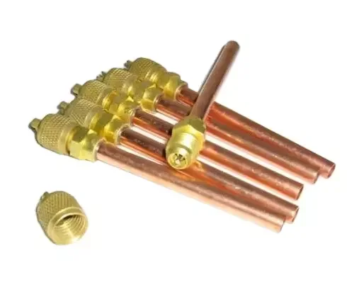 Медный трубчатый клапан 1/4 дюйма/зарядный клапан для кондиционера и холодильника