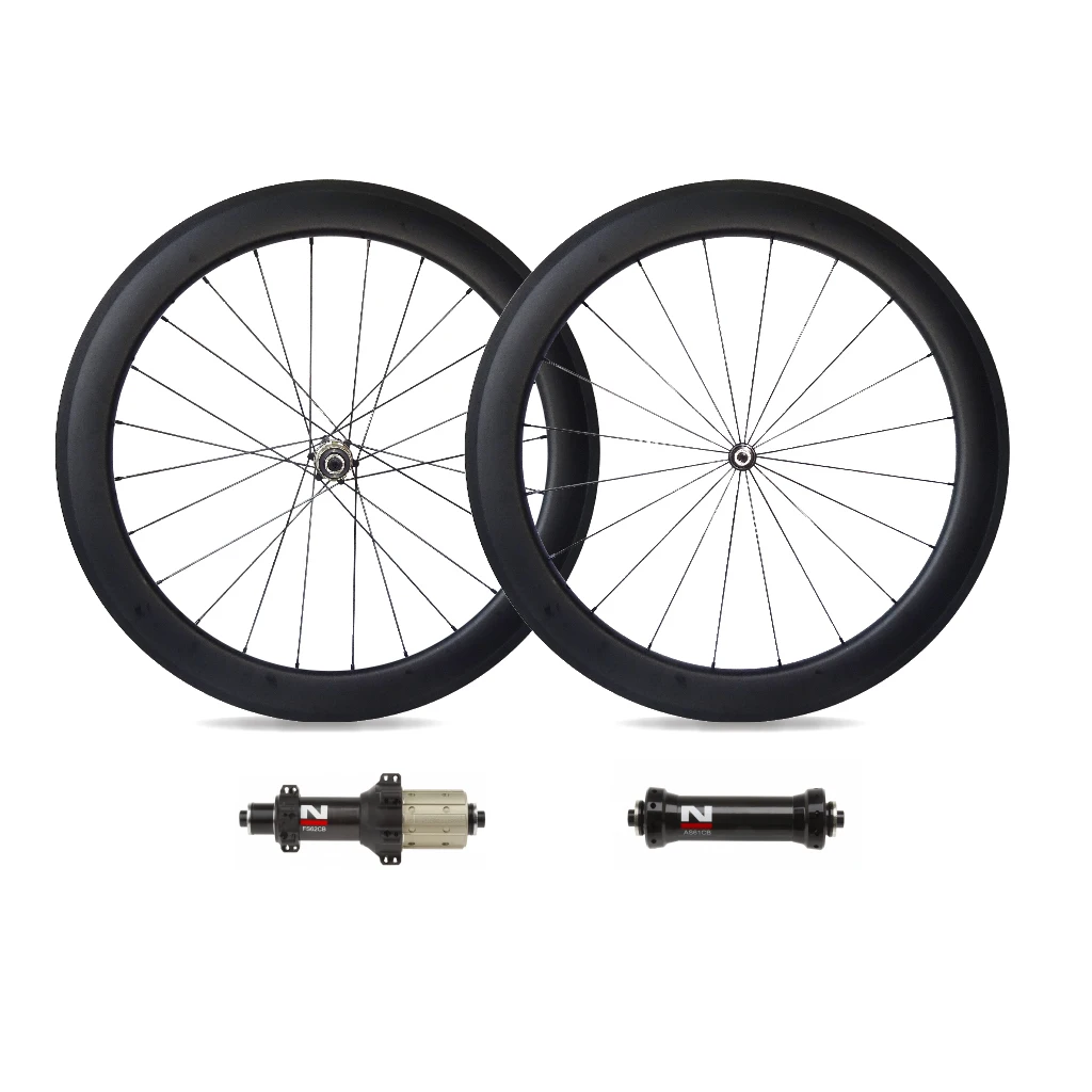 1439.2g 700C 60mm Deep 25mm Wide U shape Tubular Bicycle Wheel Novatec AS61CB FS62CB Hubs Carbon Fiber Road Bike Wheelset