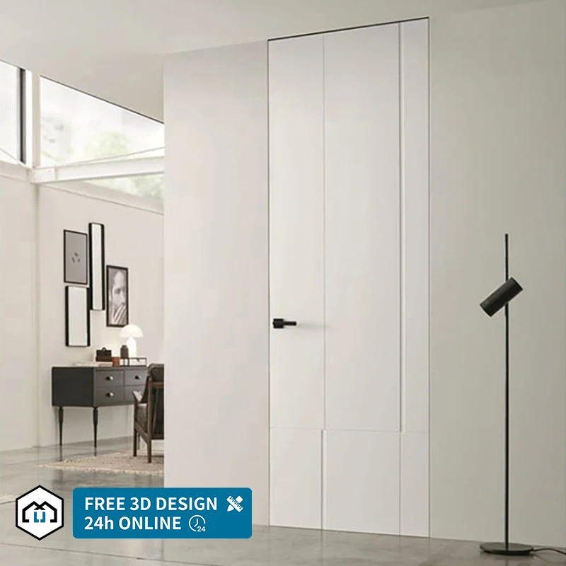 Automatic Prehung cheap wooden doors white primer moulded doors panel MDF skin interior room for houses internal puertas