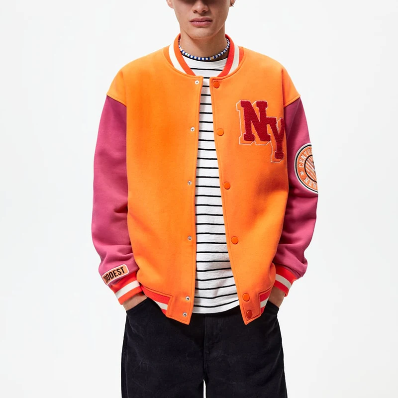 Wholesale Letterman Streetwear Men Baseball Jackets Jersey Fleece Chenille Embroidery Men Varsities Jackets